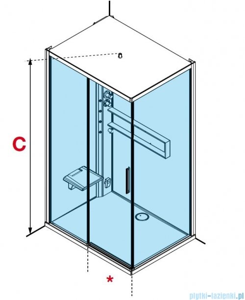 Novellini Glax 2 2.0 kabina z hydromasażem hydro plus 120x80 lewa total biała G222P120ST1L-1UU