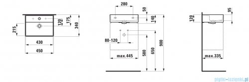Laufen Kartell umywalka ścienna z powłoką LCC (LAUFEN Clean Coat) 45x34cm biały  H8183304001041