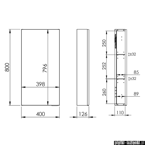 Elita For All szafka wisząca 40x80x12cm Anthracite mat 168324