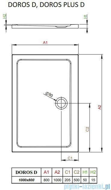 Radaway Essenza New Kdj+S kabina 80x100x80cm prawa szkło przejrzyste + brodzik Doros D + syfon