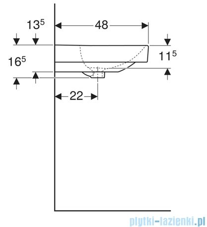 Geberit Smyle Square Umywalka 90x48cm 500.251.01.1