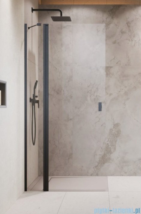 Radaway Nes KDD II Brushed GunMetal kabina walk-in 80cm lewa szczotkowany grafit szkło przejrzyste 10031080-92-01L