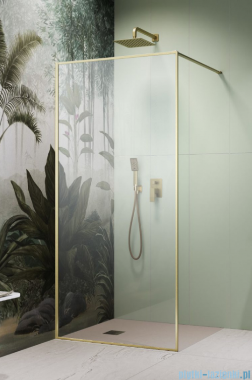 Radaway Modo F II Brushed Gold kabina Walk-in 150x201cm Szczotkowane Złoto  szkło przejrzyste 10409154-99-01