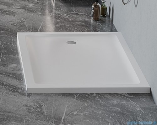 New Trendy Mild Satin Brodzik akrylowy prostokątny 90x70x4,5 cm biały mat B-0649