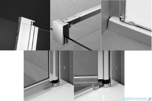 Radaway Eos II KDJ kabina prysznicowa 90x90 prawa szkło przejrzyste + brodzik Delos C + syfon 3799421-01R/3799431-01L/SDC0909-01