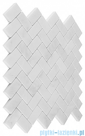 Dunin Black &amp; White Eastern White Herringbone 48 mozaika kamienna 28,5x30,5 cm
