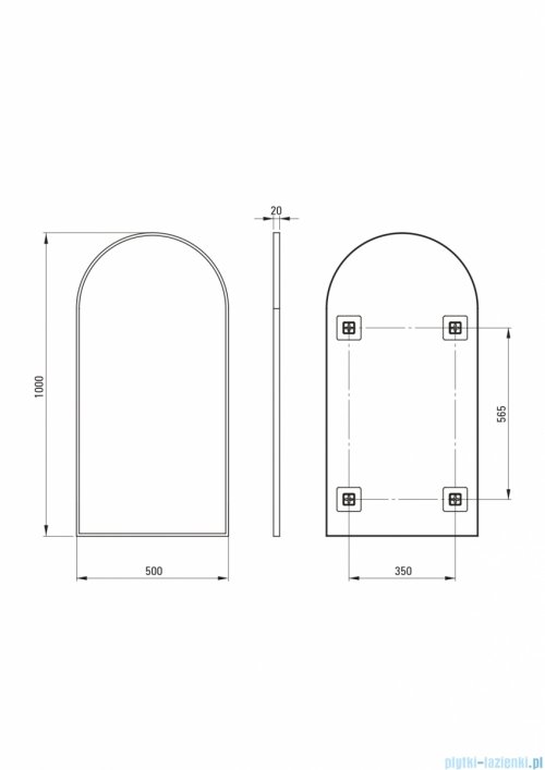Deante SILIA Lustro wiszące w ramie złoty szczotkowany ADI_R851