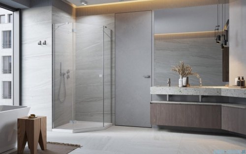 Radaway Essenza Ptj kabina pięciokątna 100x90cm lewa szkło przejrzyste 1385010-01-01L/1385057-01-01