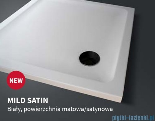 New Trendy Mild Satin Brodzik akrylowy prostokątny 110x80x4,5 cm biały mat B-0655