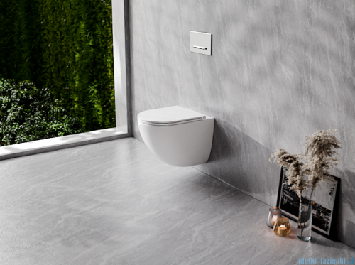 Besco Aspen Ergo White miska WC wisząca + deska wolnoopadająca Aspen White biały połysk #ZASE-B-DAB