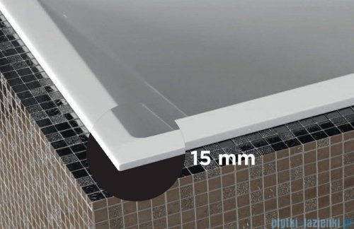 Besco Intima Duo Slim 180x125cm wanna asymetryczna prawa + czarny syfon #WAID-180-SP/19977