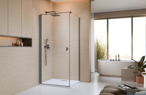 Radaway Nes Kdj I Brushed GunMetal kabina 80x75cm lewa szczotkowany grafit 10022080-92-01L/10039075-01-01