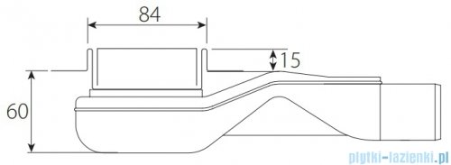 Wiper New Premium Pure Odpływ liniowy z kołnierzem 110 cm szlif rysunek techniczny