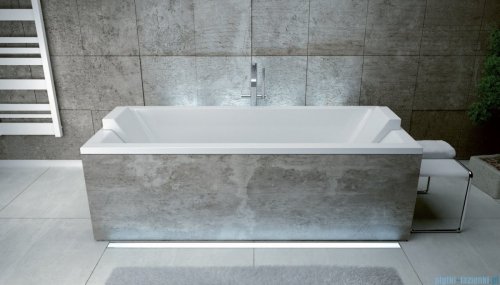 Besco Quadro 170x75cm wanna prostokątna + obudowa CZARNY mat + syfon CZARNY #WAQ-170-PK/#OAQ-170-PKC/19977