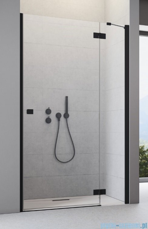 Radaway Essenza New Black Dwj drzwi wnękowe 130cm prawe szkło przejrzyste 385017-54-01R