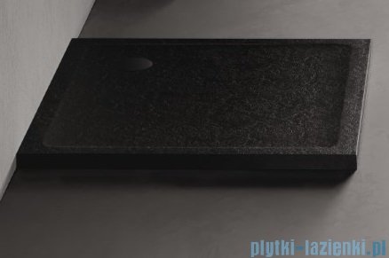 New Trendy Mild Stone Brodzik akrylowy kwadratowy 100x100x11,5 cm czarny B-0564