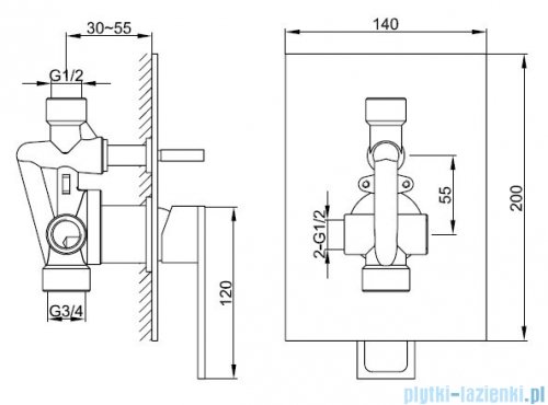 Kohlman Nexen zestaw prysznicowy z deszczownicą kwadratową 30x30 cm chrom QW210UQ30