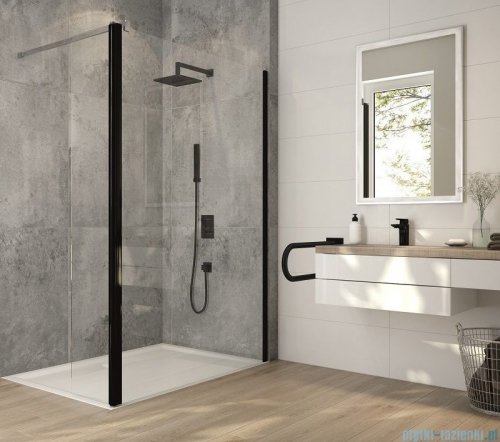Sanplast Exa Line PR2/EXA LINE Kabina walk-in 90x200 cm czarny matowy 600-540-0980-59-401