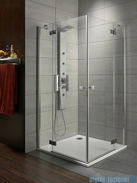 Radaway Kabina prysznicowa Almatea Kdd 80x100 szkło przejrzyste + brodzik Doros D + syfon