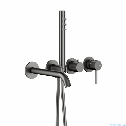 KFA MOZA GUN METAL GREY zestaw wannowy podtynkowy z baterią 3-otworową 2-funkcyjną grafit szczotkowany 5039-411-61