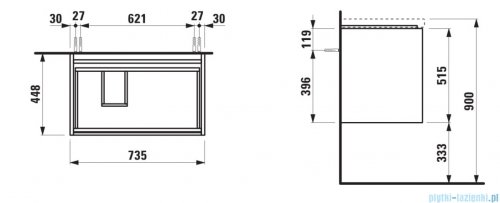 Laufen Lani szafka pod umywalkę 73x44cm biały mat H4035921122601