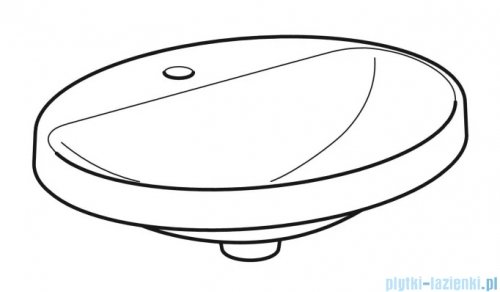 Geberit VariForm Umywalka owalna z półką z otworem na baterię, bez przelewu 50x45cm 500.714.01.2