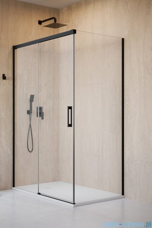 Radaway Idea Black 8 Kdj kabina 160x75cm lewa czarny mat/szkło przejrzyste 10340820-54-01L/10350753-01-01/10360075-01-01R