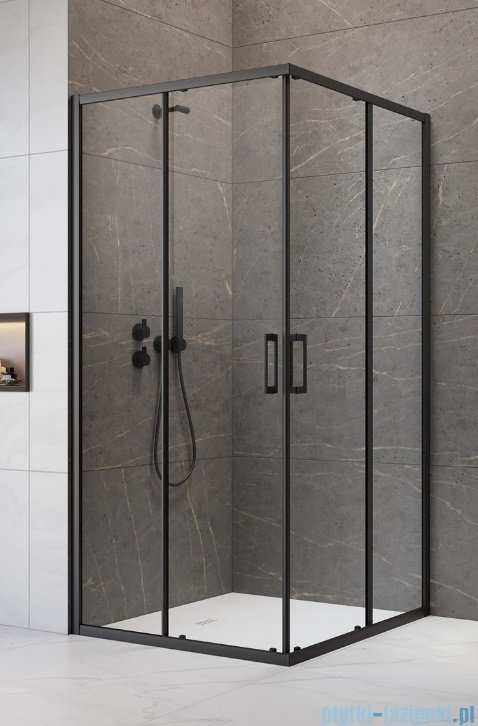 Radaway Premium Pro Black Kdd  kabina 80x90cm czarny mat/szkło przejrzyste 1017080-54-01L/1017090-54-01R