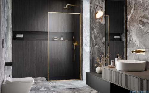 Radaway Modo F SL Gold II kabina Walk-in 100x201,6cm prawa złoty połysk szkło przejrzyste 10419104-09-01R