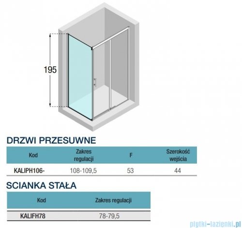 Novellini Kali PH+FH kabina 110x80 profile czarne KALIPH106-1H/KALIFH78-1H