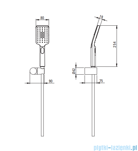 Deante Blur Zestaw prysznicowy punktowy nero NGA_N41K