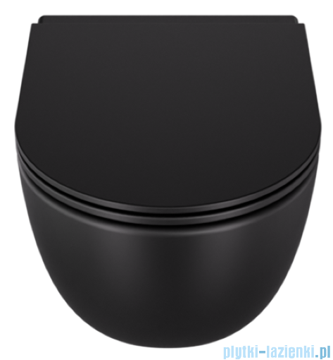 Besco Aspen Ergo Matt Black miska WC wisząca + deska wolnoopadająca Aspen Black czarny matt #ZASE-C-DAC