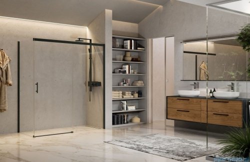 Novellini Kali PH+FH kabina 130x70 profile czarne KALIPH126-1H/KALIFH68-1H