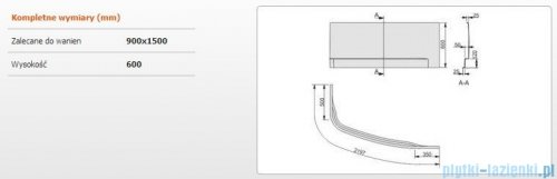 Sanplast Free Line obudowa do wanny prawa 90x150cm biała 620-040-1040-01-000
