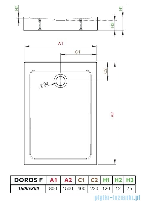 Radaway Doros F Compact Stone brodzik 150x80 kaszmirowy SDRFP1580-05-84S