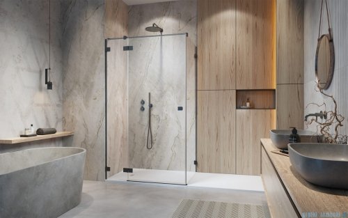 Radaway Essenza Pro Brushed GunMetal Kdj kabina 90x120cm lewa szczotkowany grafit 10097090-92-01L/10098120-01-01
