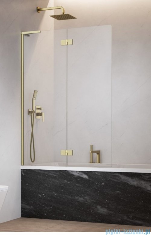Radaway Essenza 8 SL Brushed Gold PND II parawan nawannowy 110cm lewy szczotkowane złoto/przejrzyste 10500110-99-01L