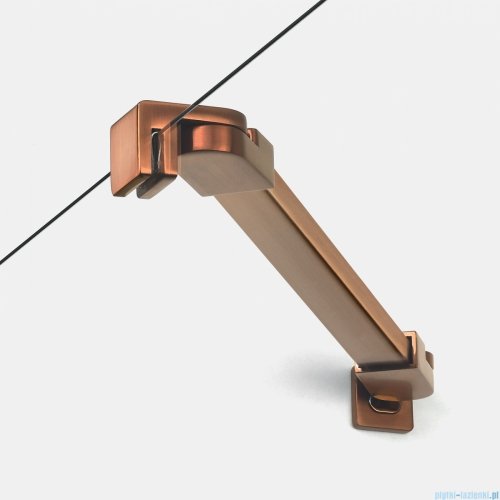 New Trendy New Soleo Copper Brushed 80x120x195 cm kabina wspornik skośny miedź szczotkowana/szkło przejrzyste K-2292