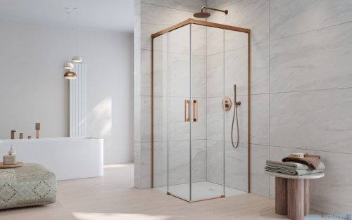Radaway Idea Kdd Brushed Copper kabina 80x80cm szczotkowana miedź 387061-93-01L/387061-93-01R