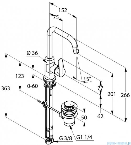 Kludi Objekta Jednouchwytowa bateria umywalkowa DN 10 chrom 320230575