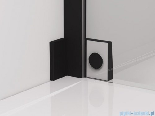 SanSwiss Cadura Black Line drzwi wahadłowe 75cm jednoczęściowe prawe z profilem przyściennym  czarny mat CA1CD0750607