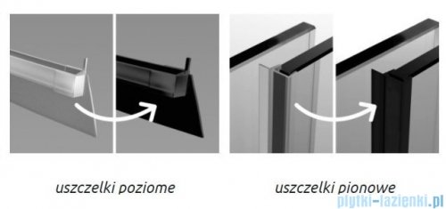 Radaway Essenza 8 SL Black PND II parawan nawannowy 130cm lewy czarny mat/przejrzyste 10500130-54-01L