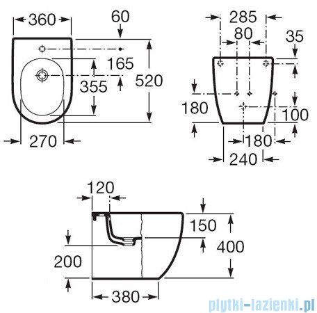 Roca Meridian-N Compacto Bidet stojący A357247000