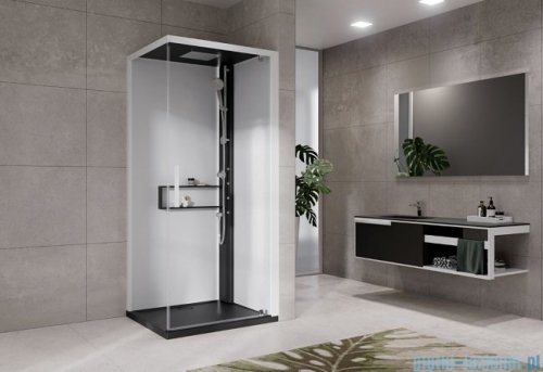 Novellini Glax 2 2.0 kabina z hydromasażem 90x90 prawa czarna G22GF99DM1-1HU