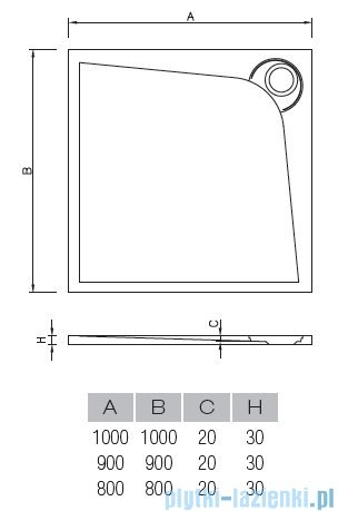 Vayer Bumerang 90x90cm Brodzik kwadratowy z konglomeratu marmurowego