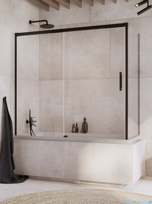 Radaway Idea Black Pn Dwj+S parawan nawannowy 170x80cm lewy przejrzyste 10042170-54-01L/10005080-54-01R