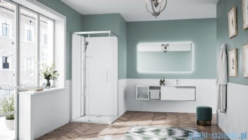 Novellini Glax 1 2.0 kabina standard 90x70 lewa srebrna  G21A9079SM-1BB