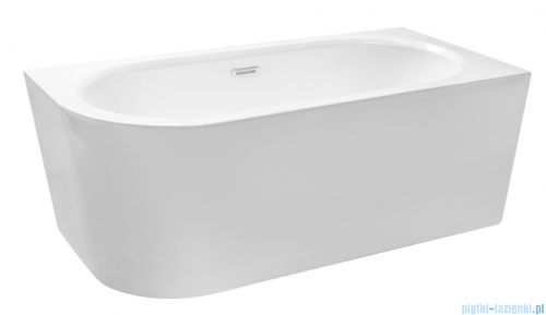 Besco Avita A-line 170x75cm wanna wolnostojąca przyścienna prawa akrylowa + syfon klik-klak chrom z przelewem slim #WAA-170APS