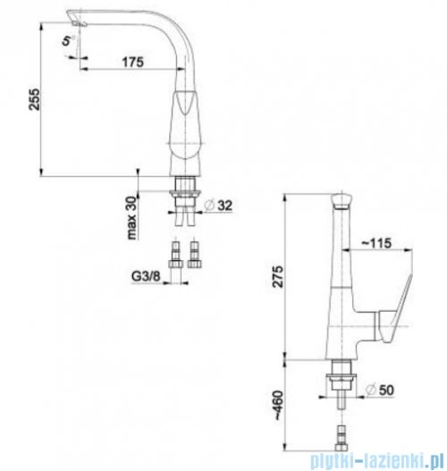 KFA Topaz bateria zlewozmywakowa, kolor chrom 4013-915-00