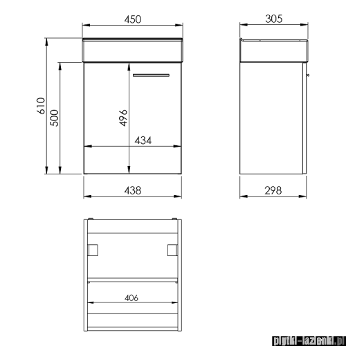 Elita Tiny Set szafka z umywalką komplet 45x61x30cm czarny mat 168300